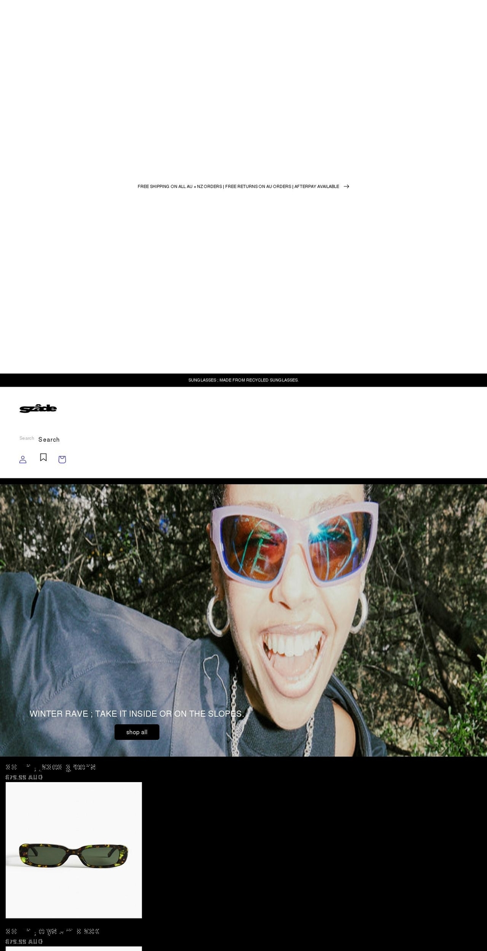 szade.com.au shopify website screenshot