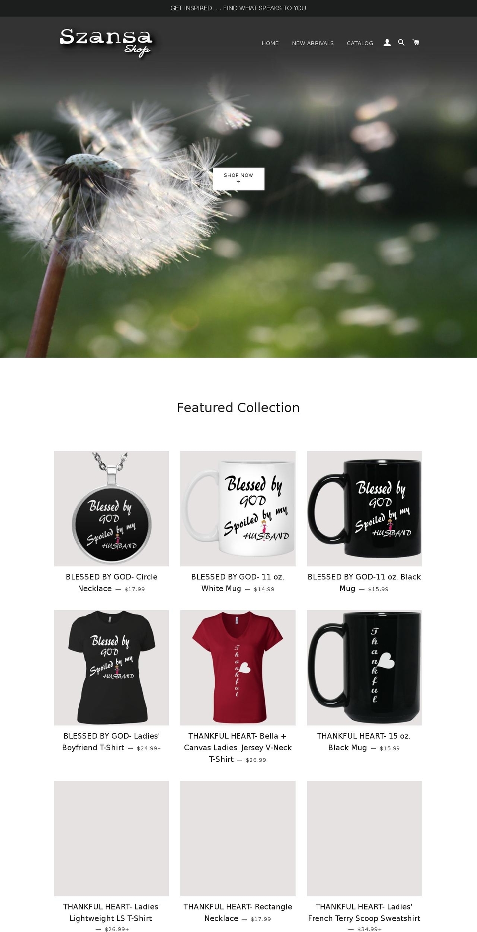 szansashop.com — Shopify storefront screenshot