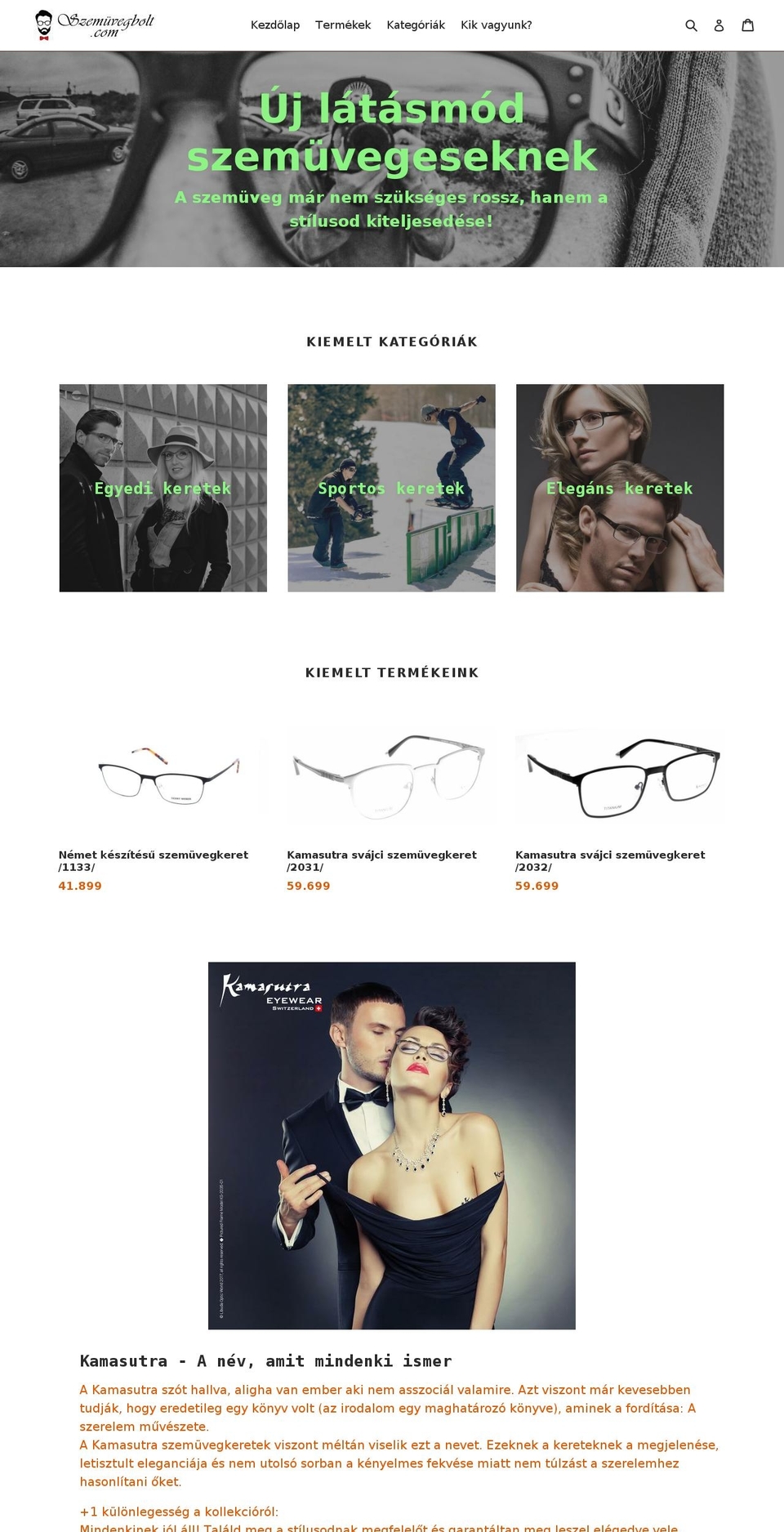 szemuvegbolt.com — Shopify storefront screenshot