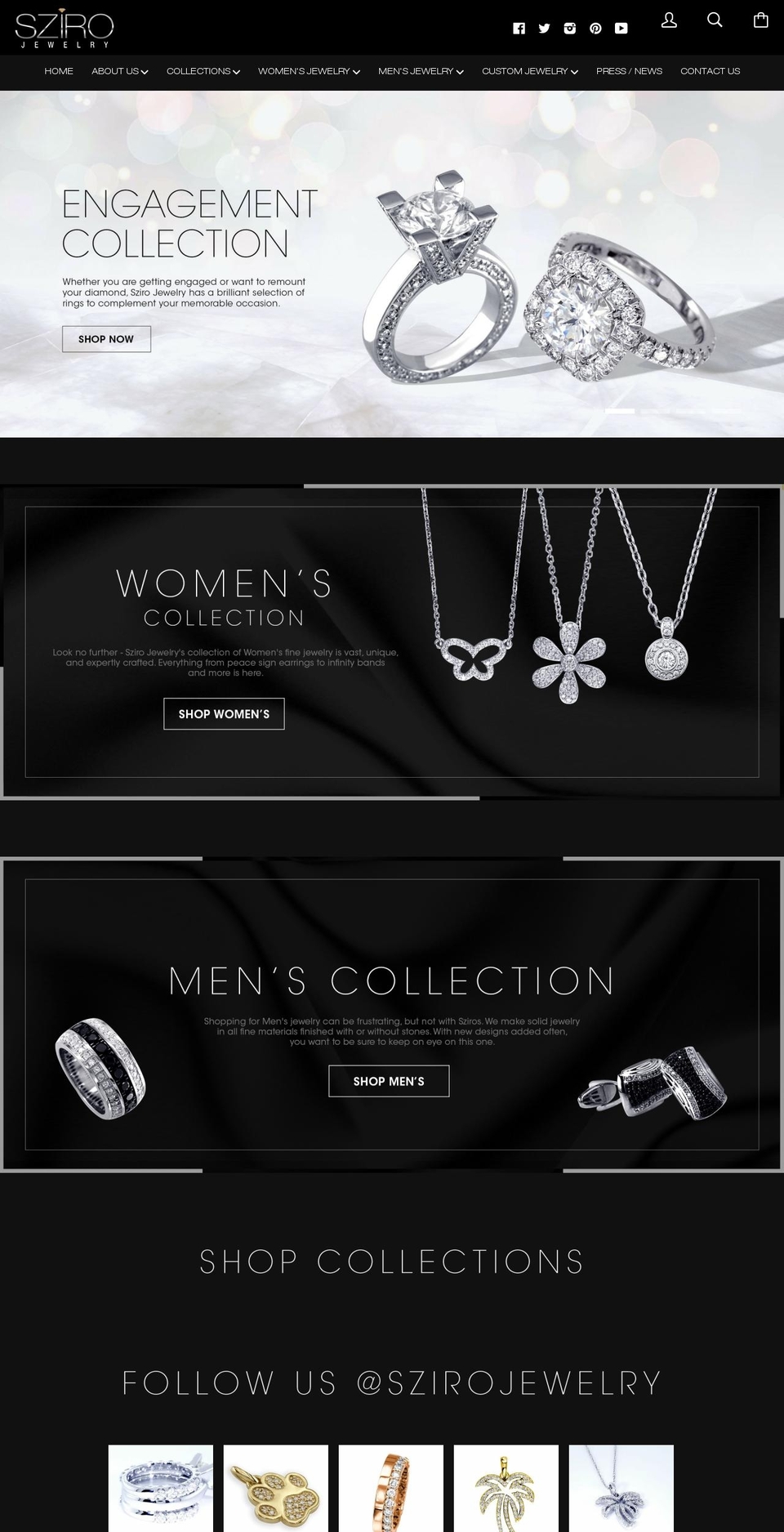 Kagami Shopify theme site example szirojewelry.com