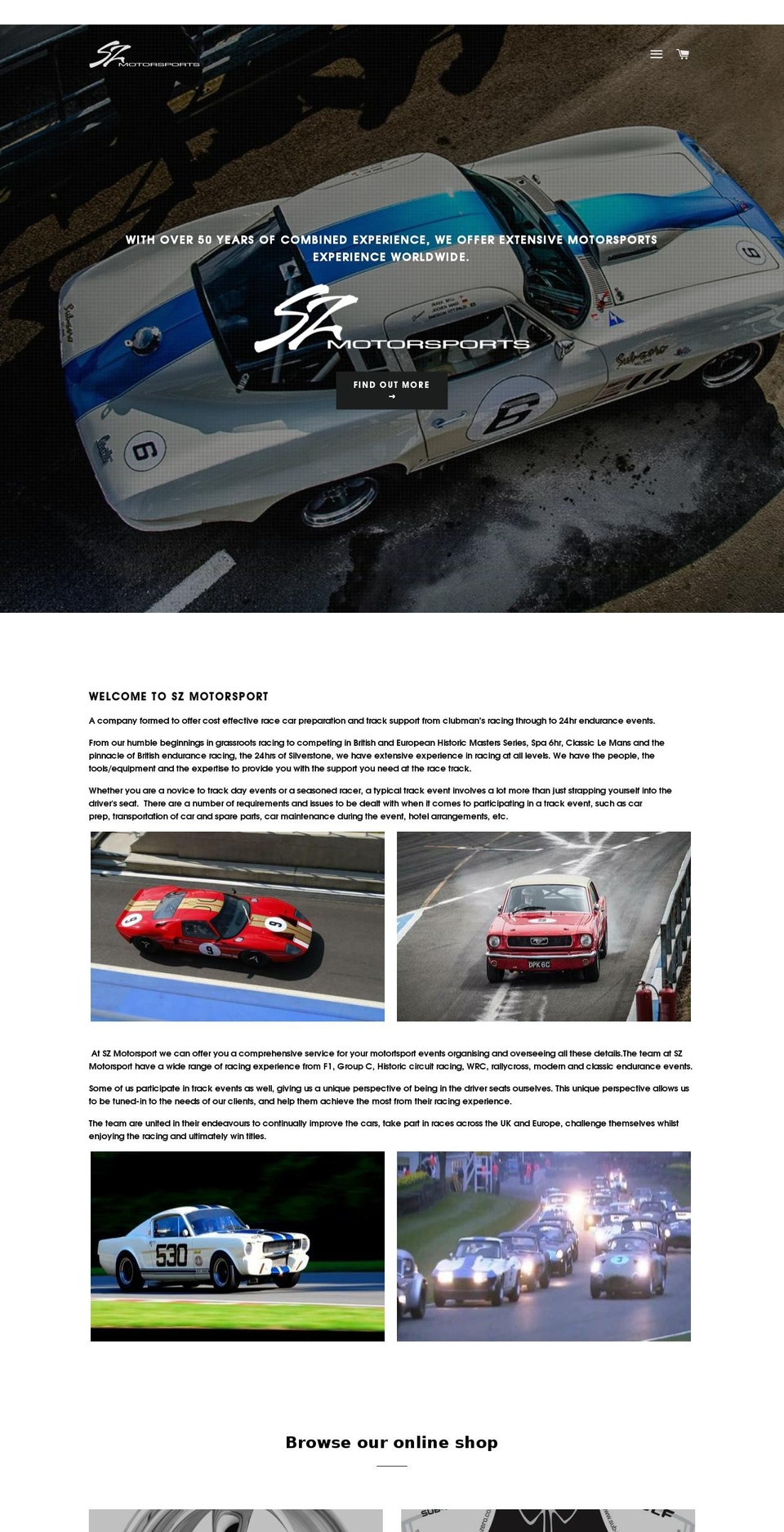 szmotorsport.com — Shopify storefront screenshot