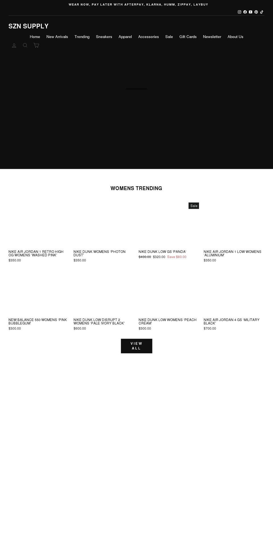 sznsupplyau.com shopify website screenshot