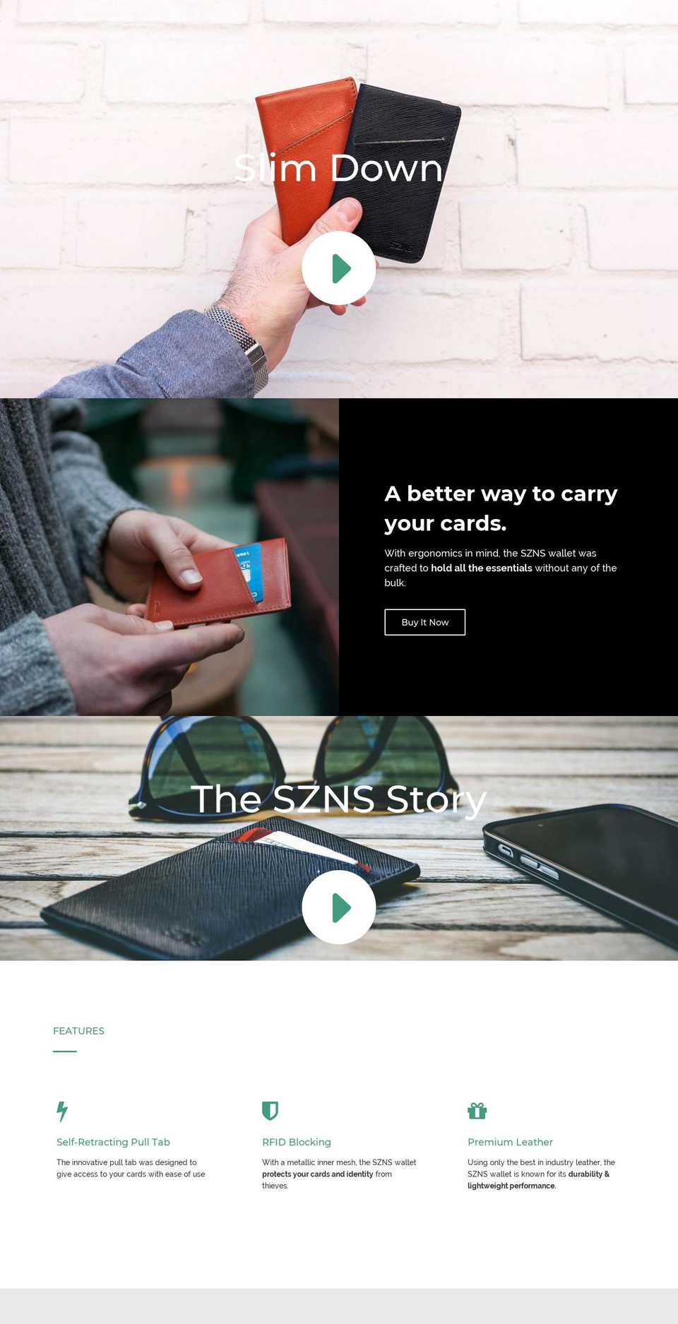 sznswallet.com — Shopify storefront screenshot