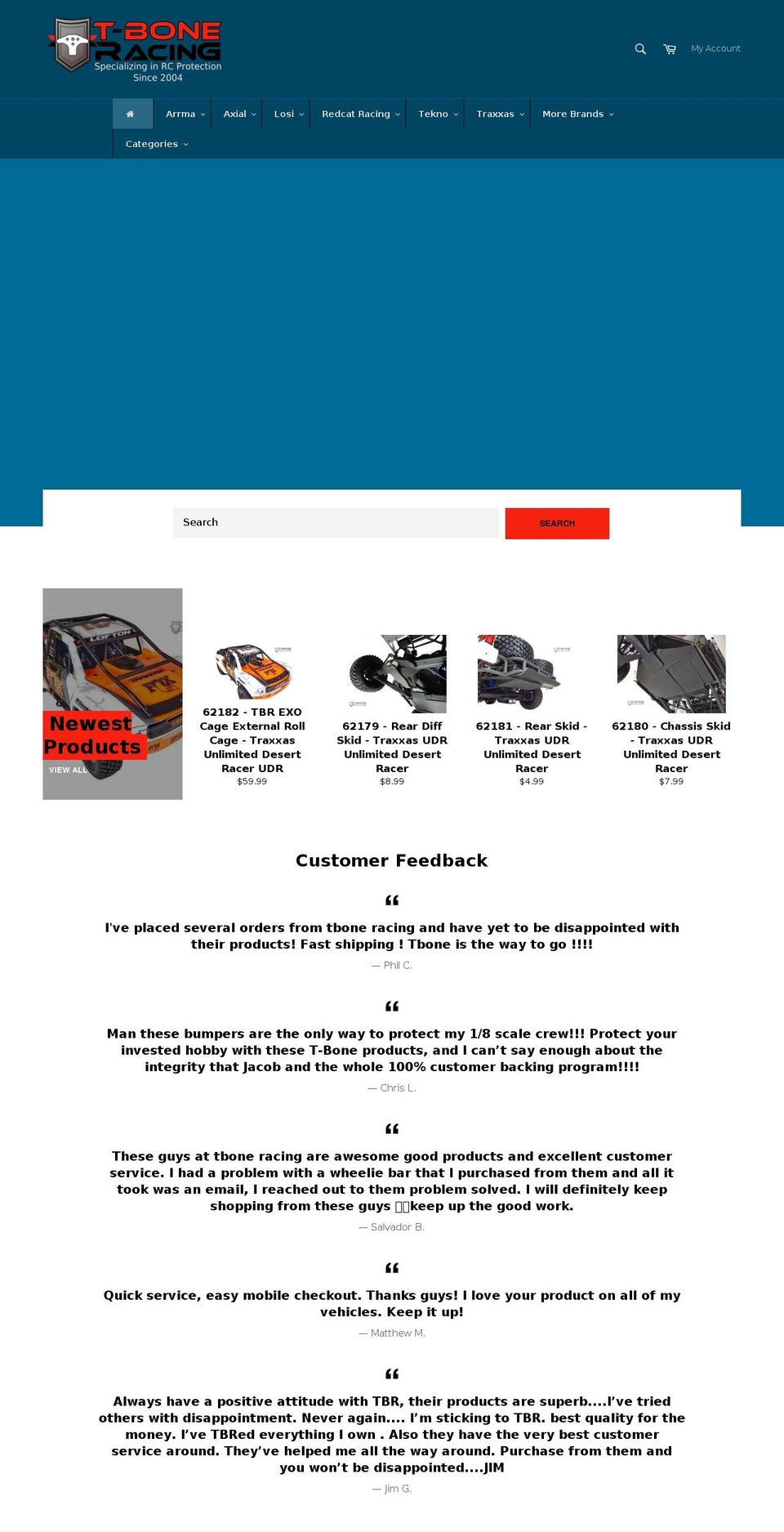 t-bone-racing.com — Shopify storefront screenshot