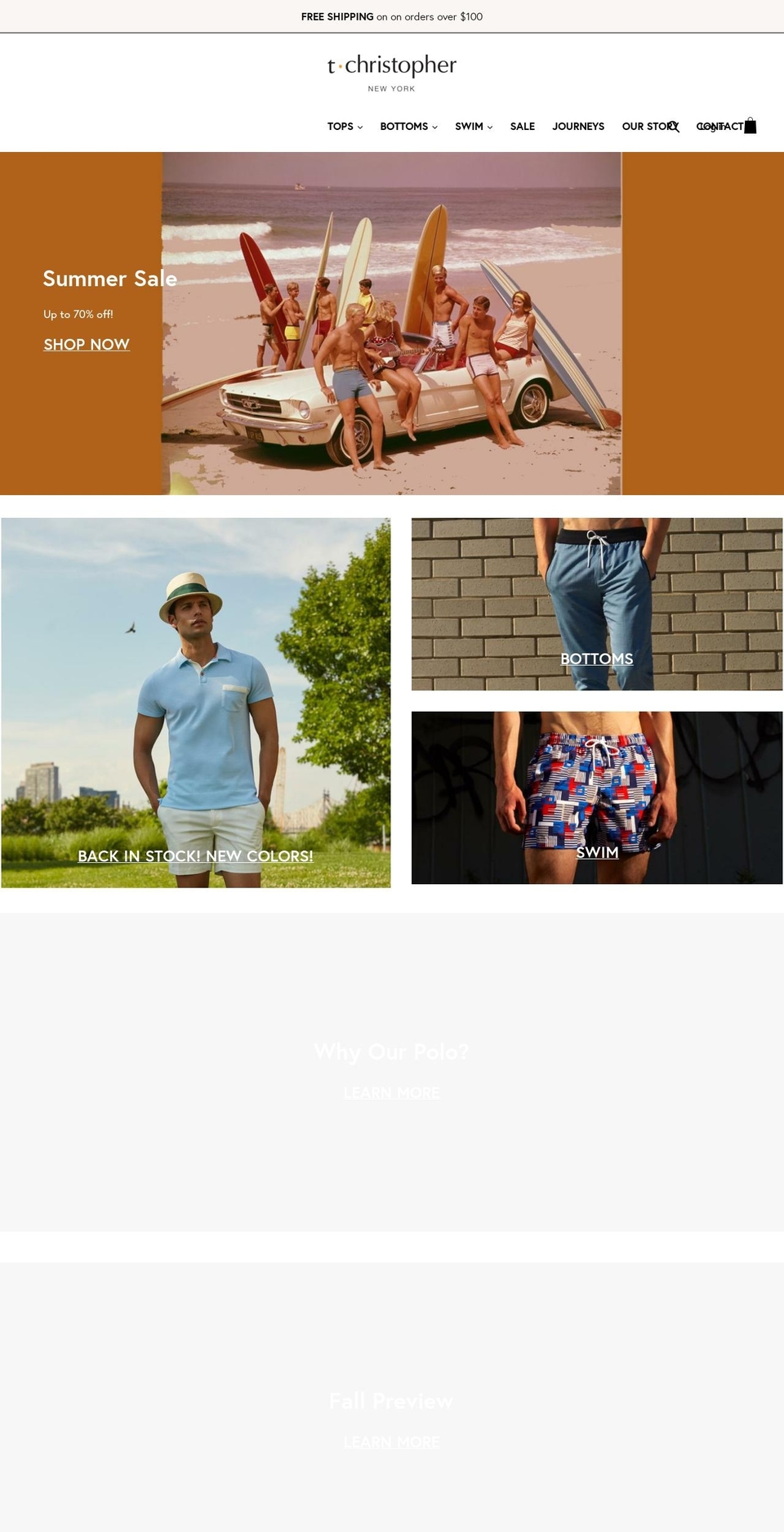 t-christopher.com shopify website screenshot
