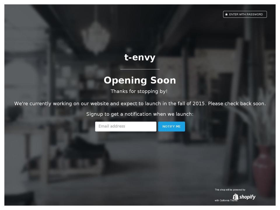 t-envy.com shopify website screenshot