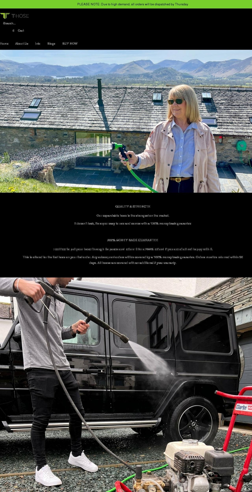 t-hose.com shopify website screenshot