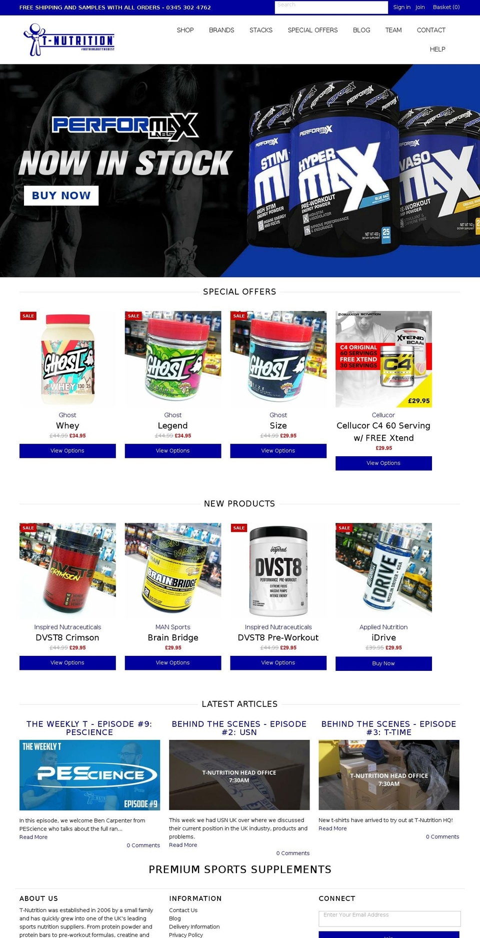 t-nutrition.com shopify website screenshot