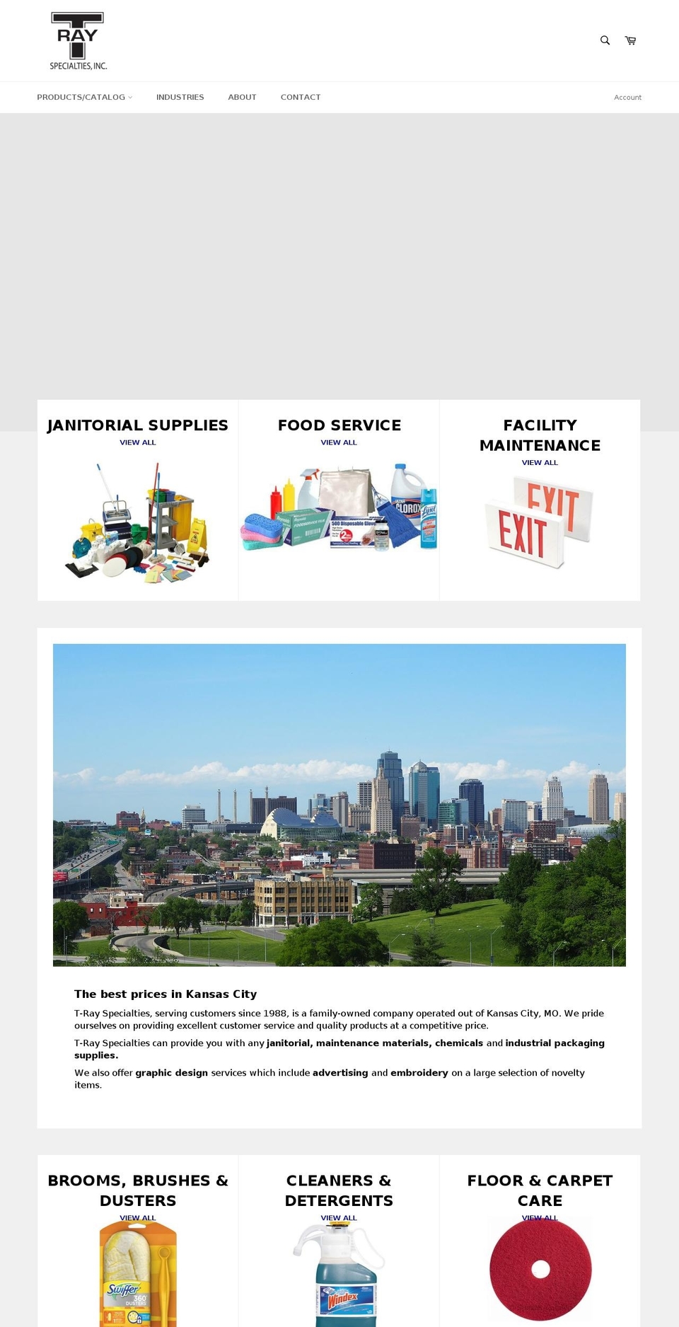 t-rayspecialties.com — Shopify storefront screenshot
