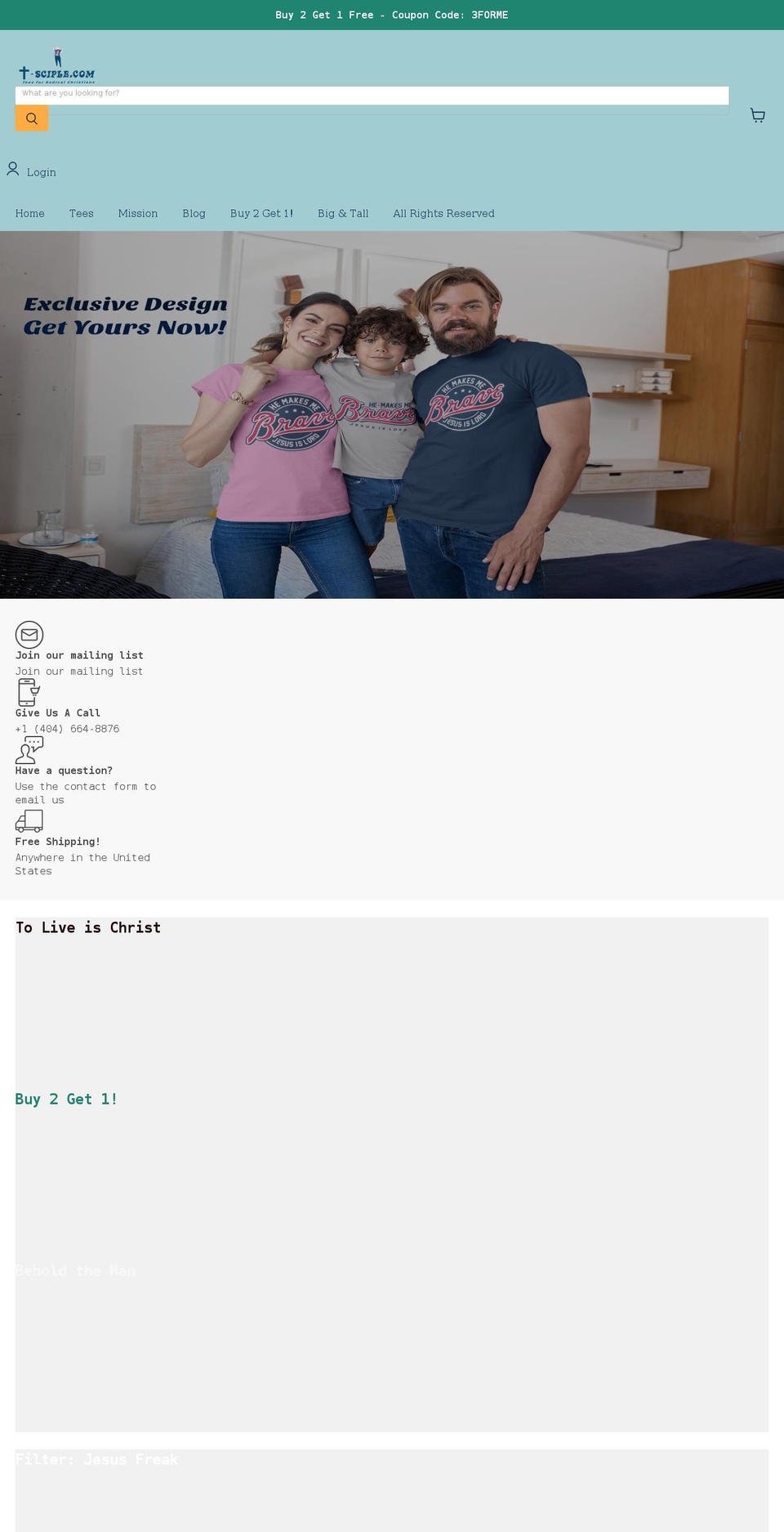 t-sciple.com shopify website screenshot