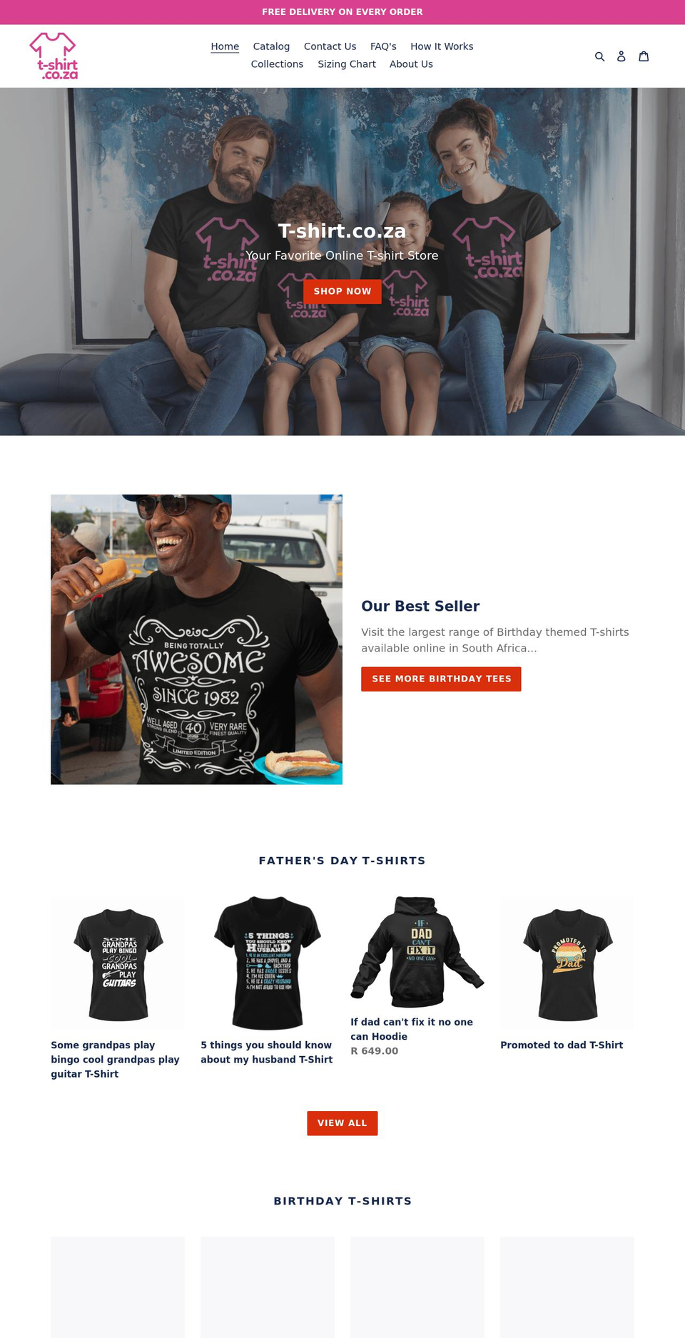 t-shirt.co.za shopify website screenshot