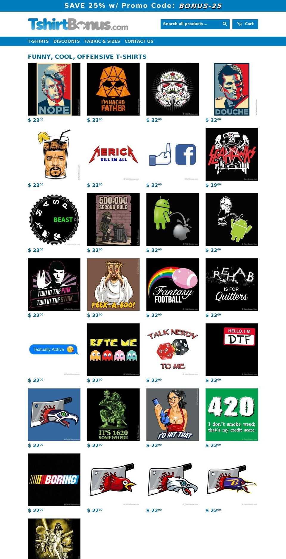 t-shirtbonus.com — Shopify storefront screenshot