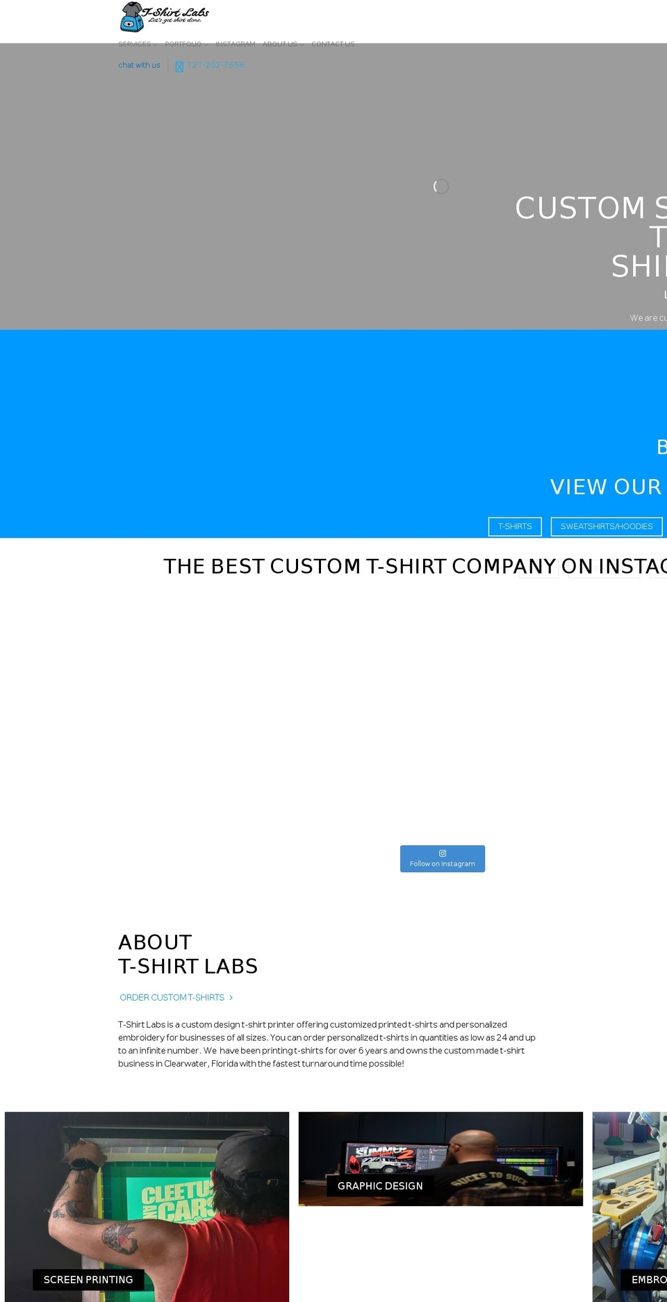 t-shirtlabs.com — Shopify storefront screenshot