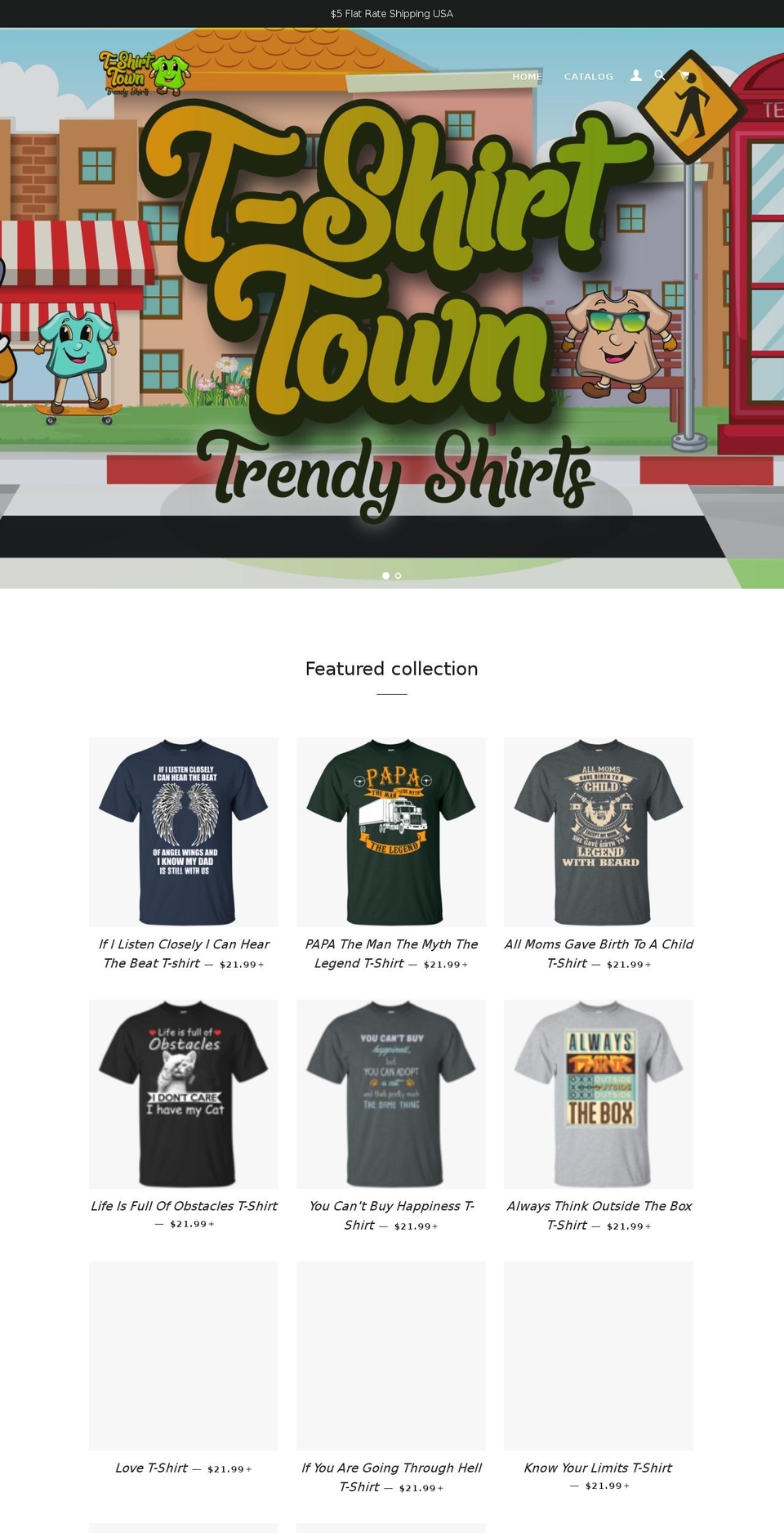 t-shirttown.com — Shopify storefront screenshot