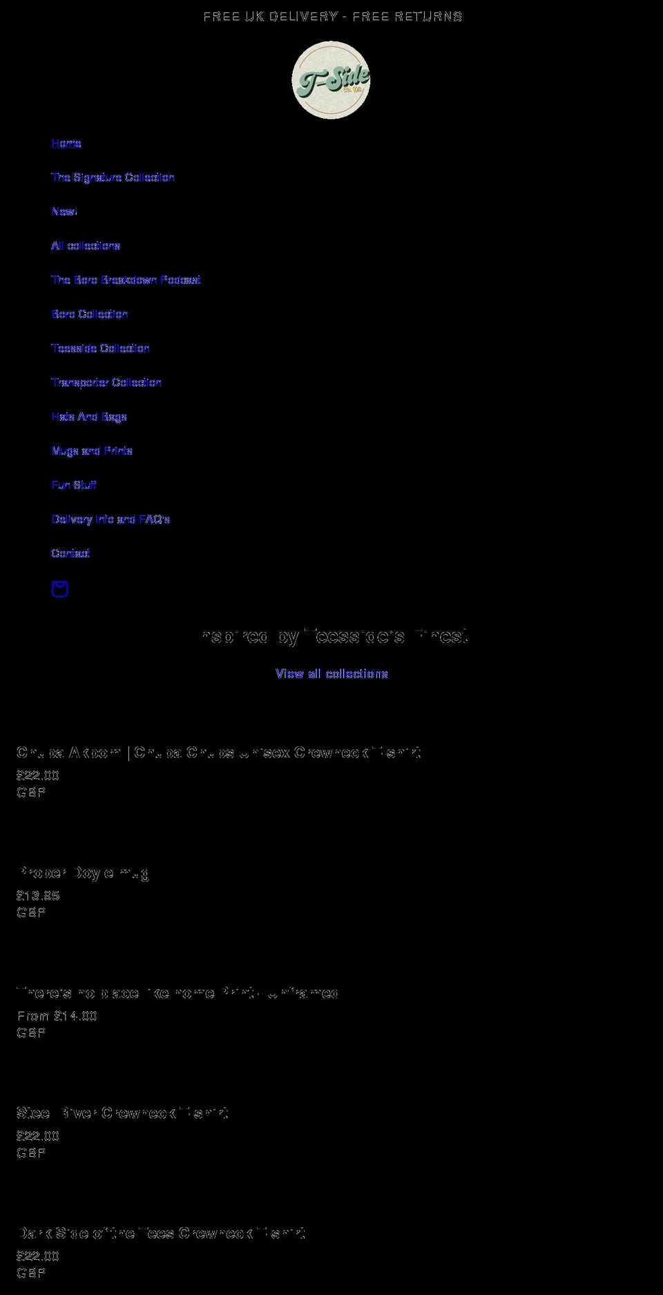 t-side.co.uk shopify website screenshot