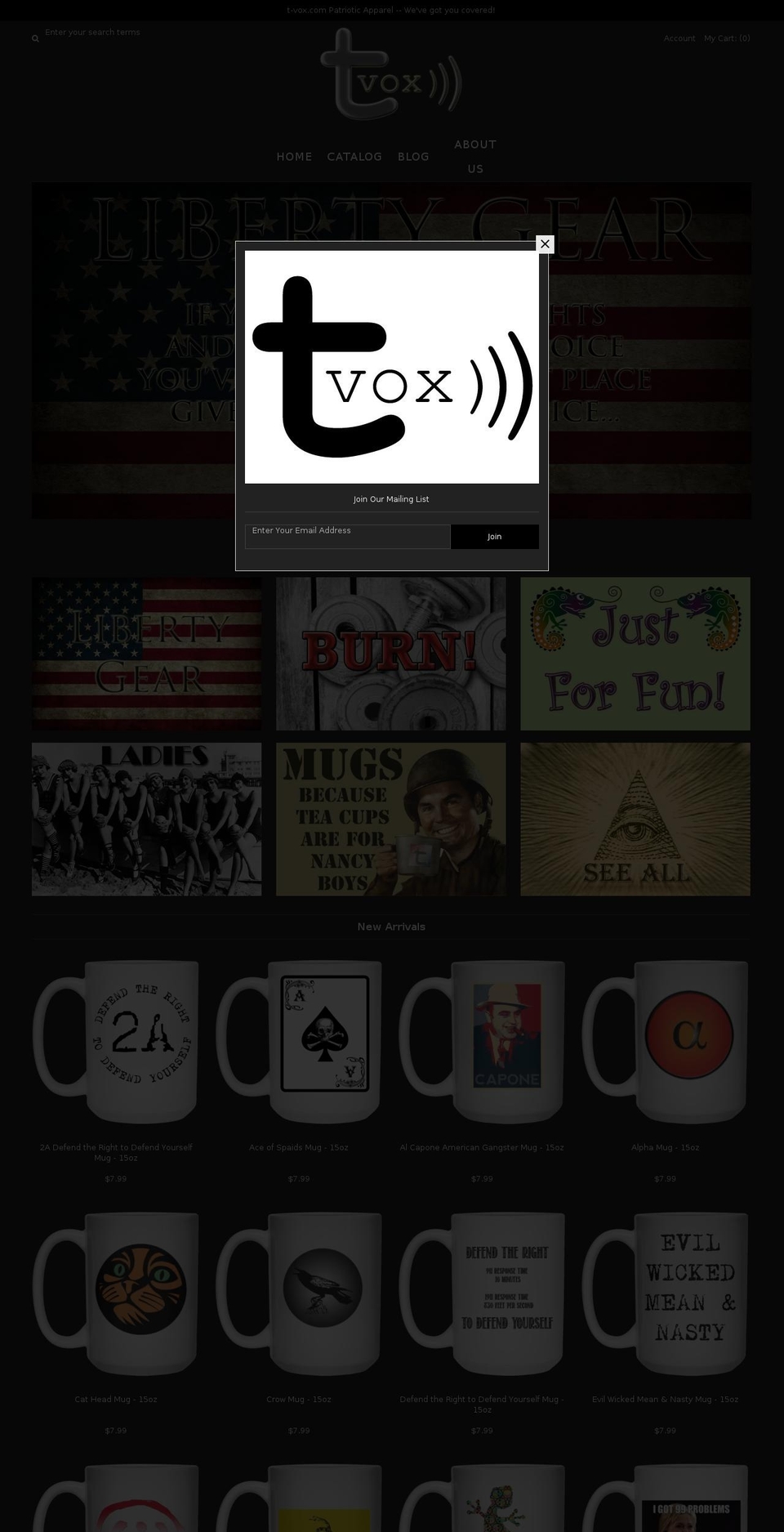 t-vox.com shopify website screenshot