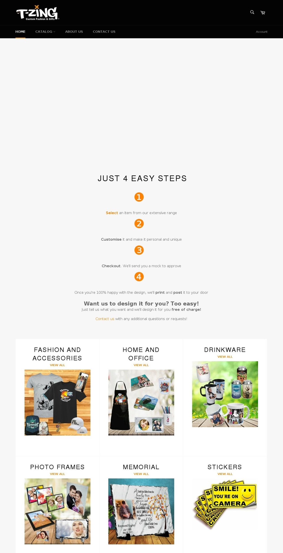 t-zing.com.au shopify website screenshot