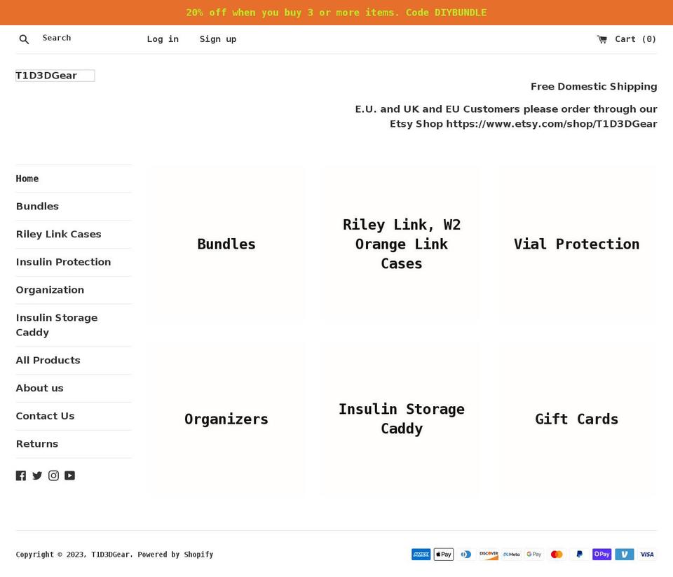 t1d3dgear.com shopify website screenshot