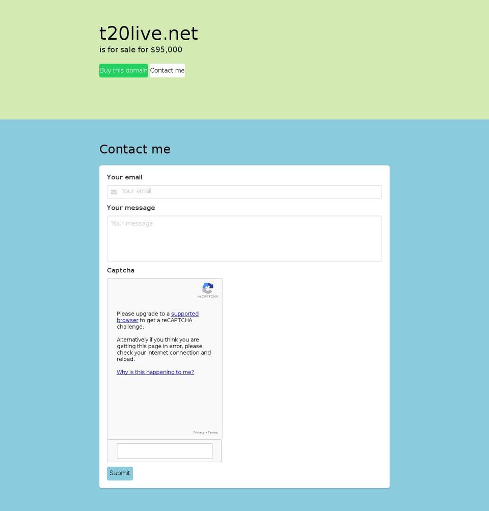 t20live.net shopify website screenshot