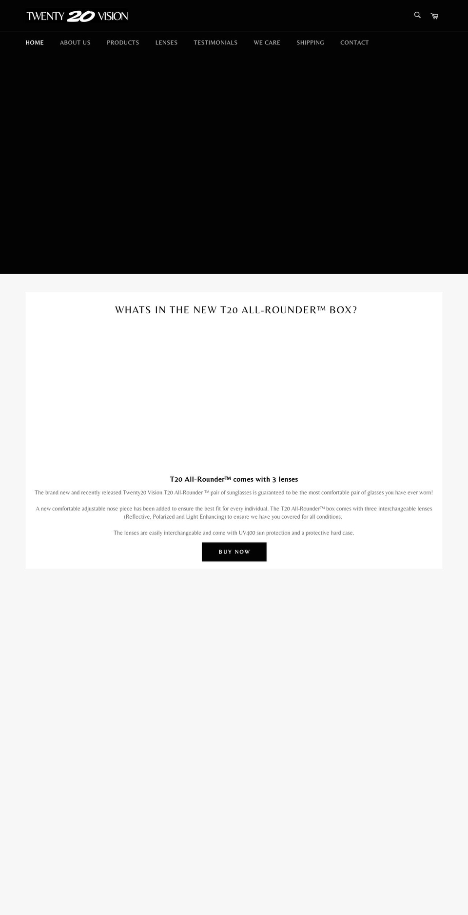 t20vision.com shopify website screenshot