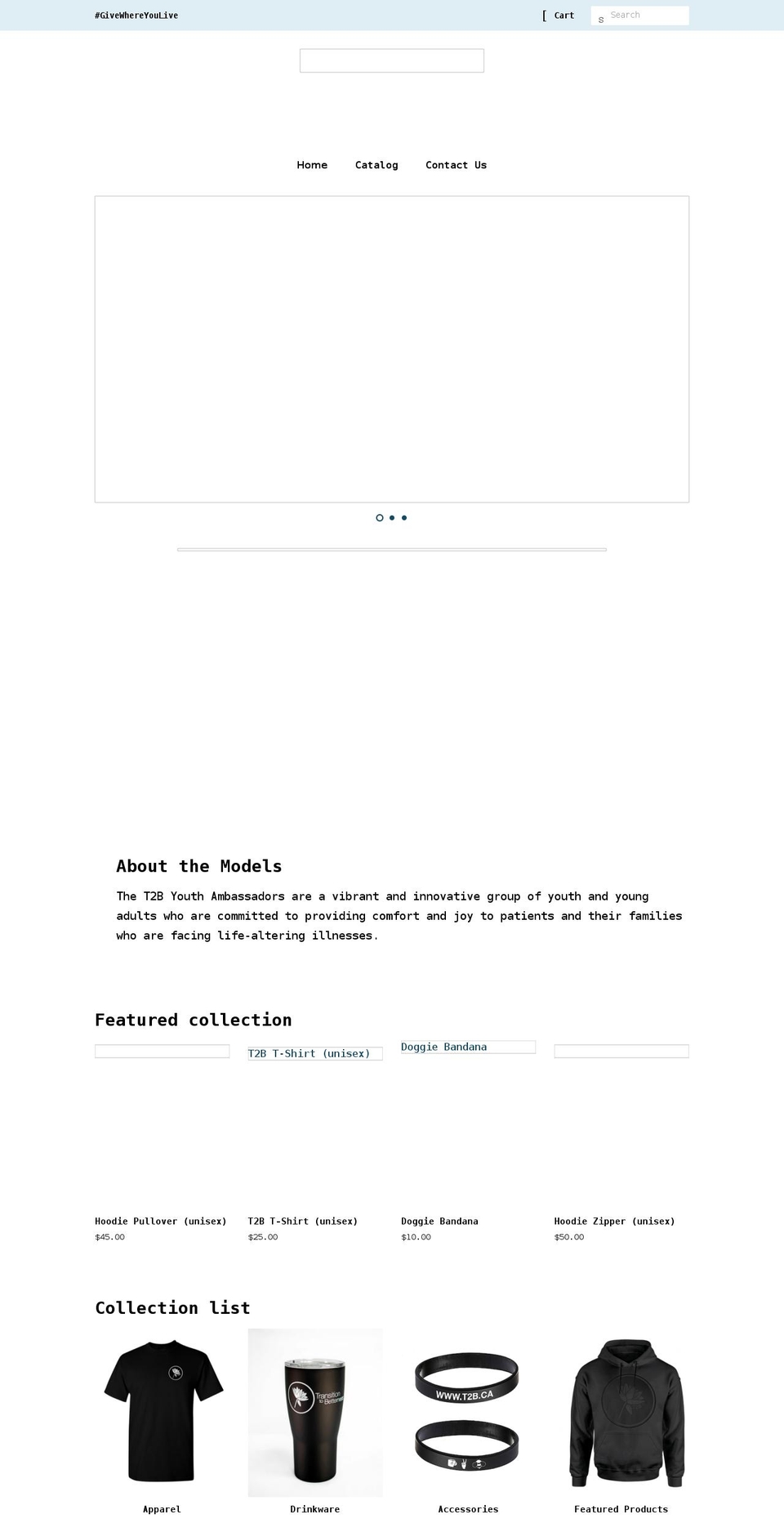 t2b.shop shopify website screenshot