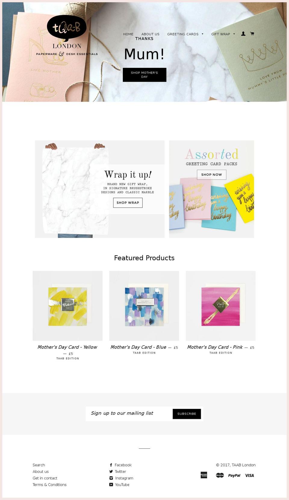 taablondon.com shopify website screenshot