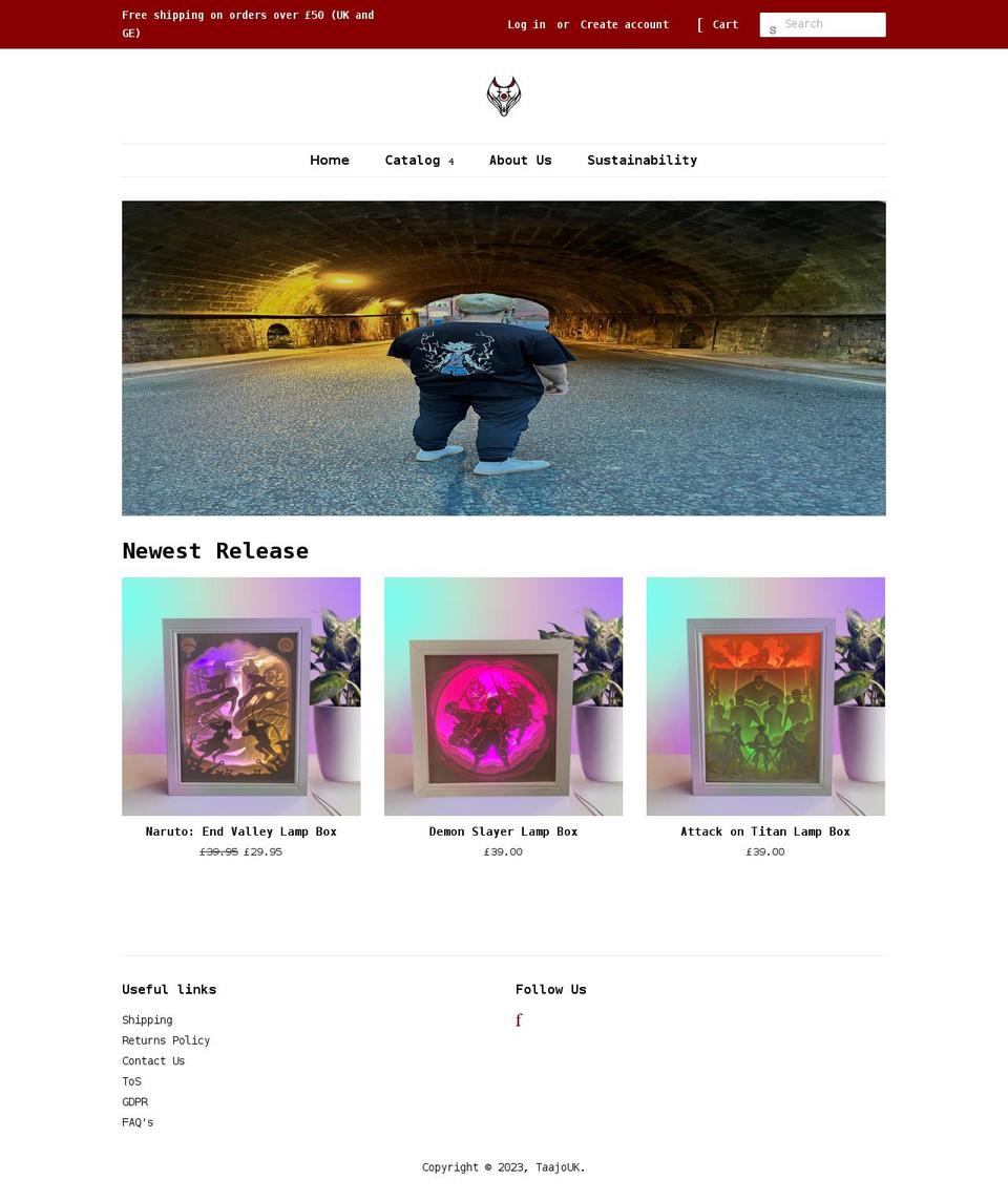 taajo.co.uk shopify website screenshot