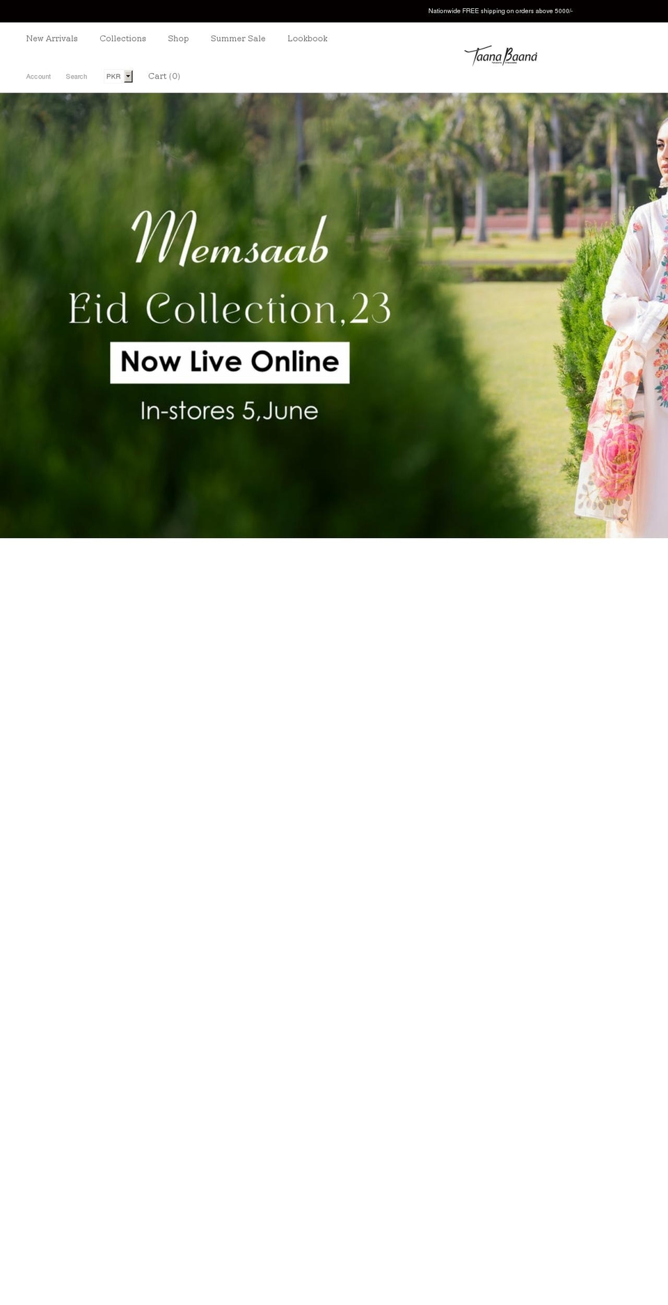 taanabaana.pk shopify website screenshot