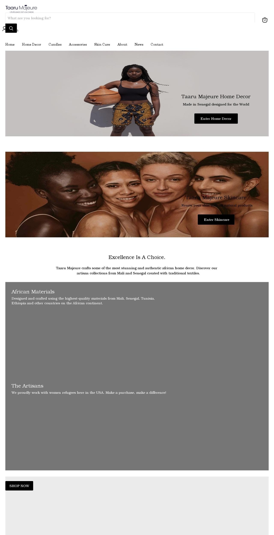 taarumajeure.com shopify website screenshot