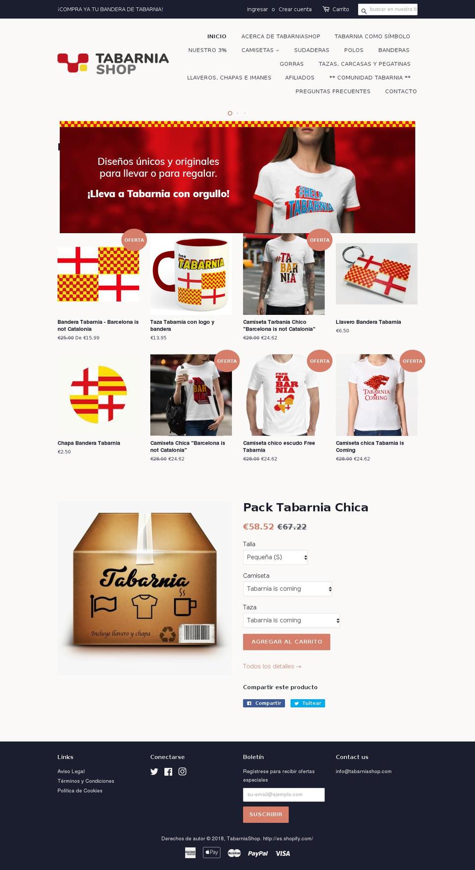 tabarniashop.com shopify website screenshot