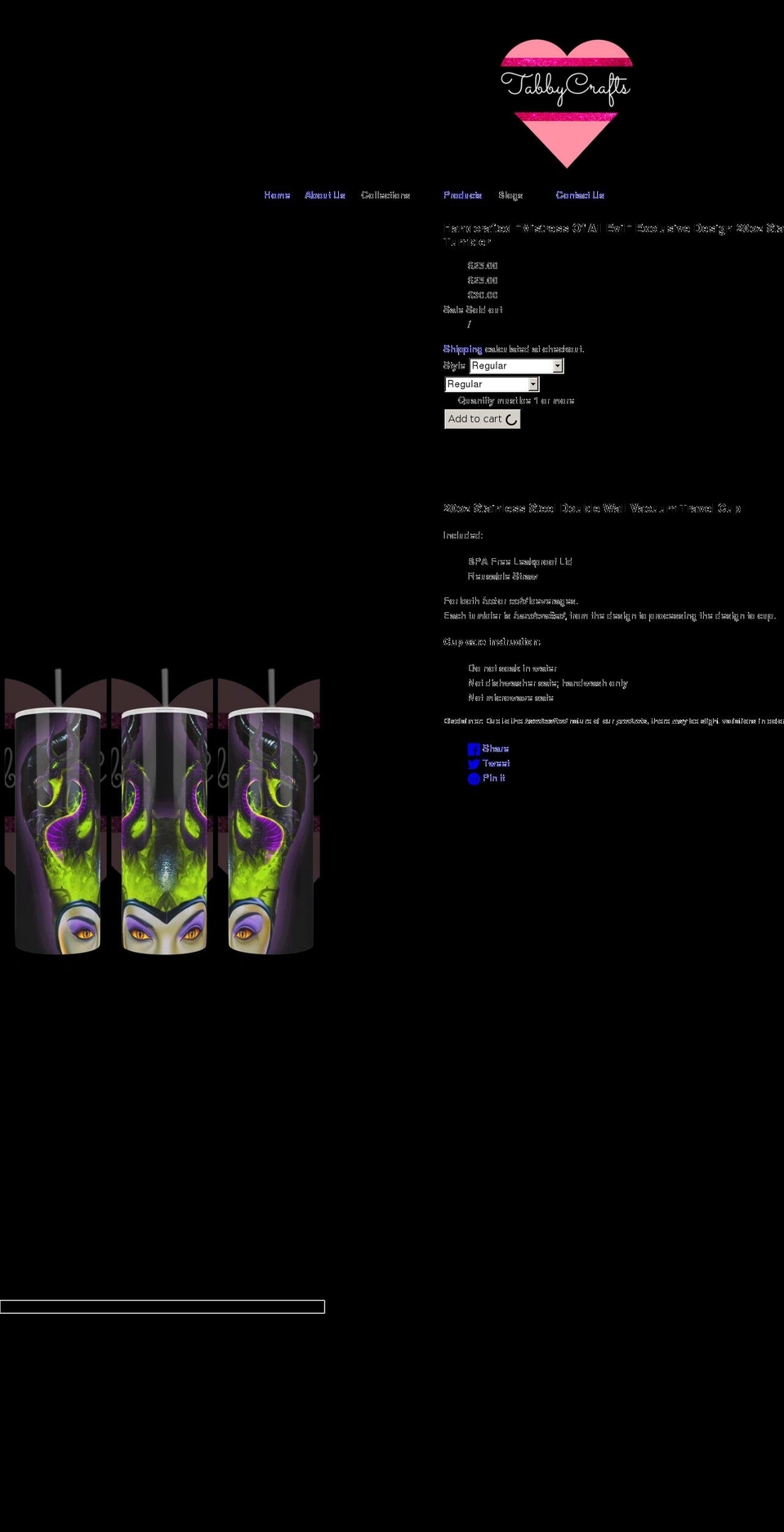 tabbycrafts.com shopify website screenshot