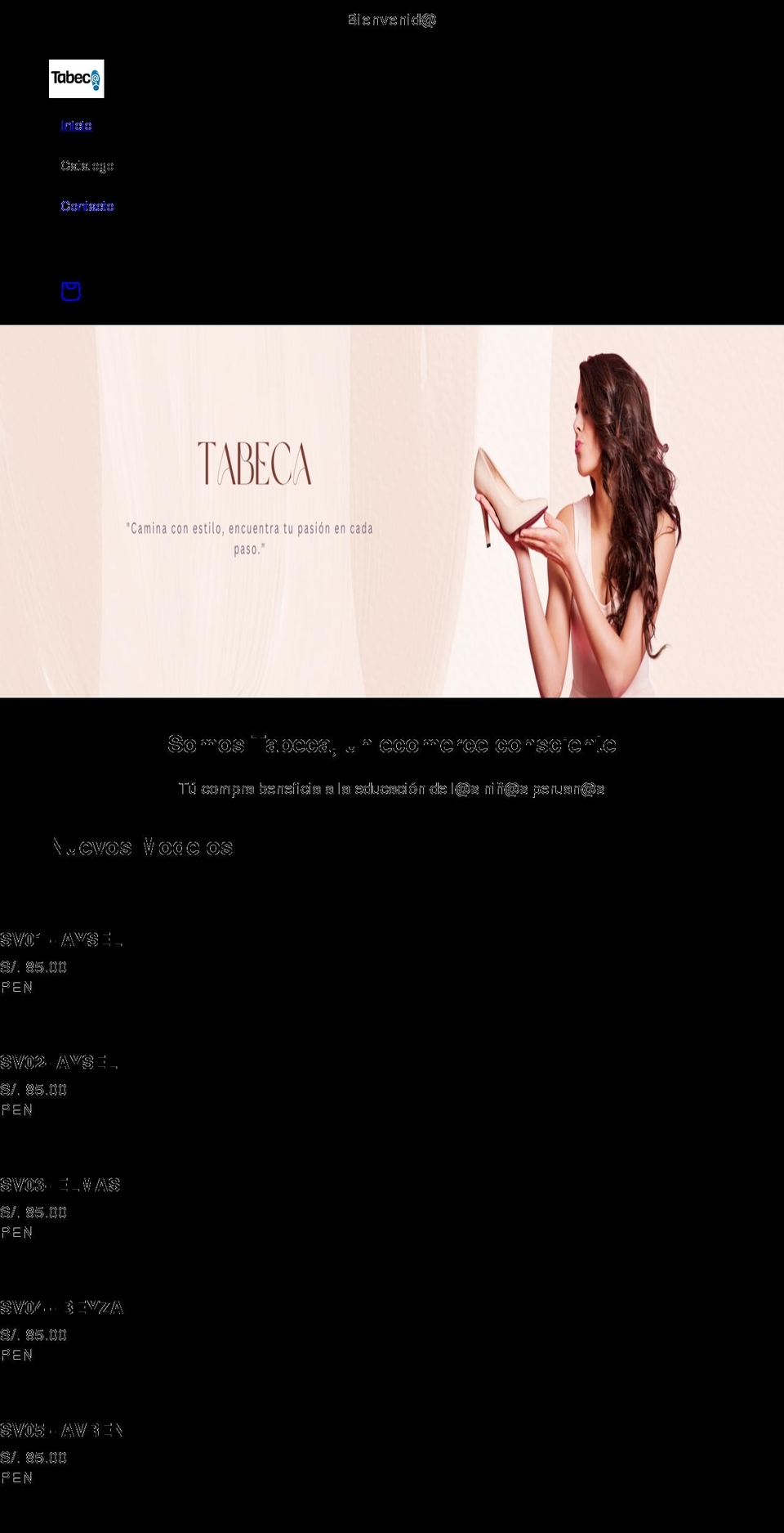 tabeca.com shopify website screenshot