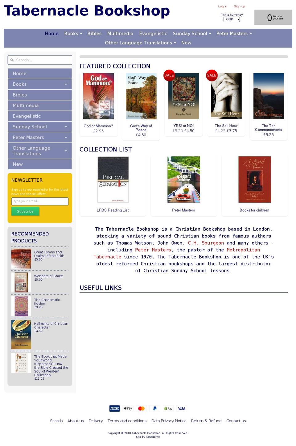 tabernaclebookshop.org shopify website screenshot