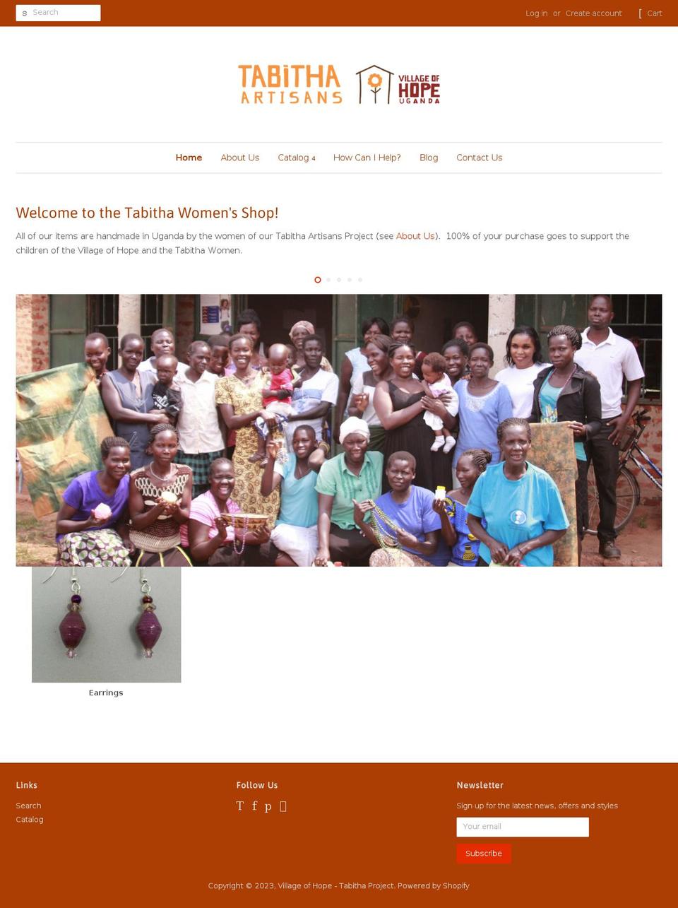 tabithaartisans.com — Shopify storefront screenshot