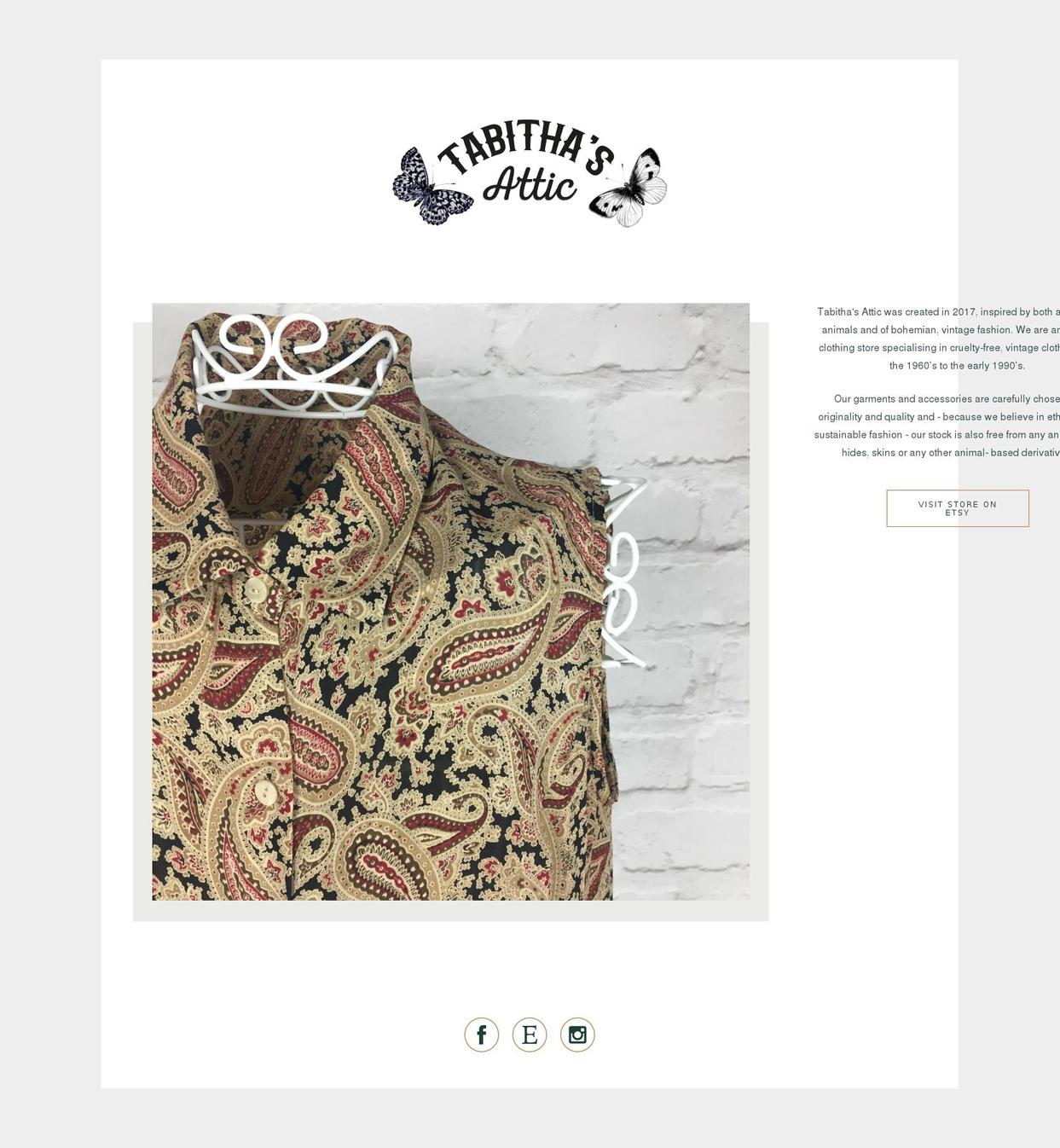 tabithasattic.com shopify website screenshot