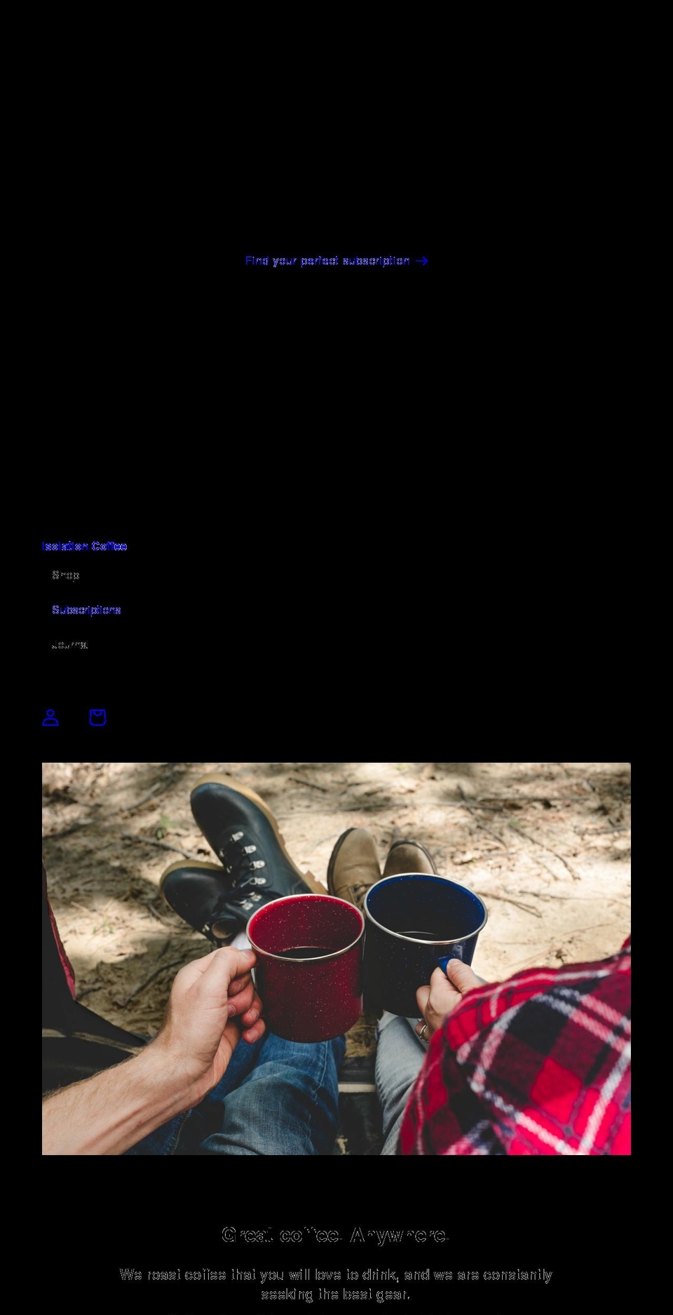 tablecoffeeco.com shopify website screenshot
