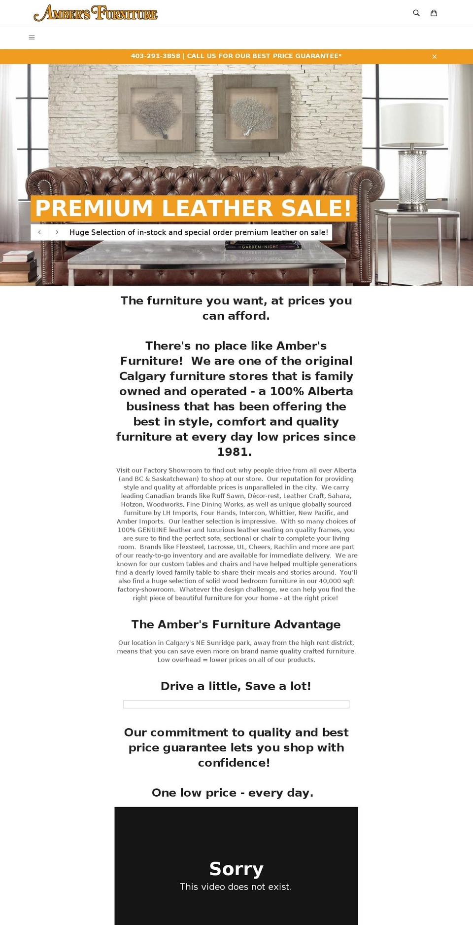 tablesandchairs.ca shopify website screenshot