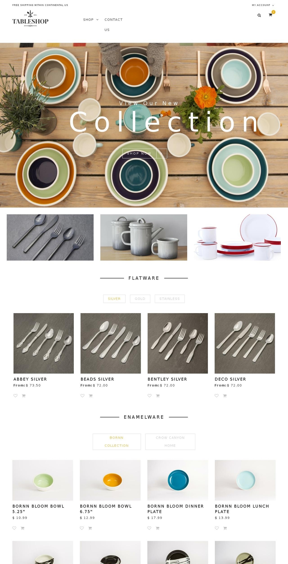 tableshops.com shopify website screenshot