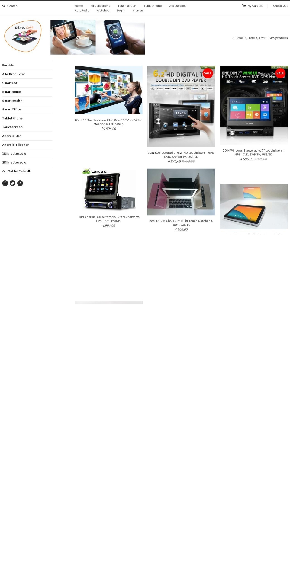 tabletcafe.dk shopify website screenshot