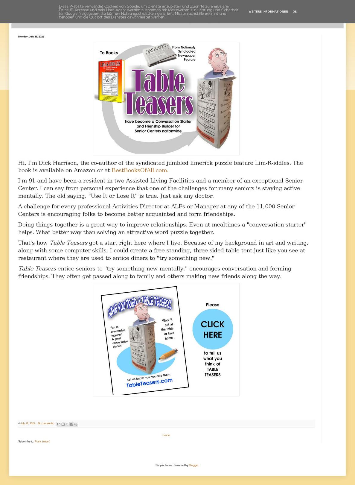 tableteasers.com — Shopify storefront screenshot