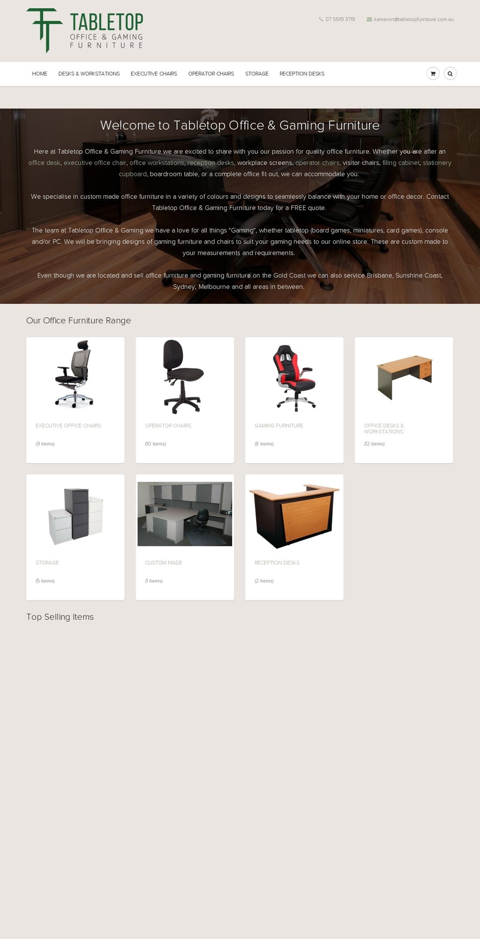 tabletopfurniture.com.au shopify website screenshot