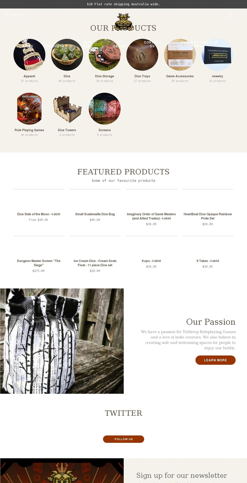 tabletopswag.com shopify website screenshot