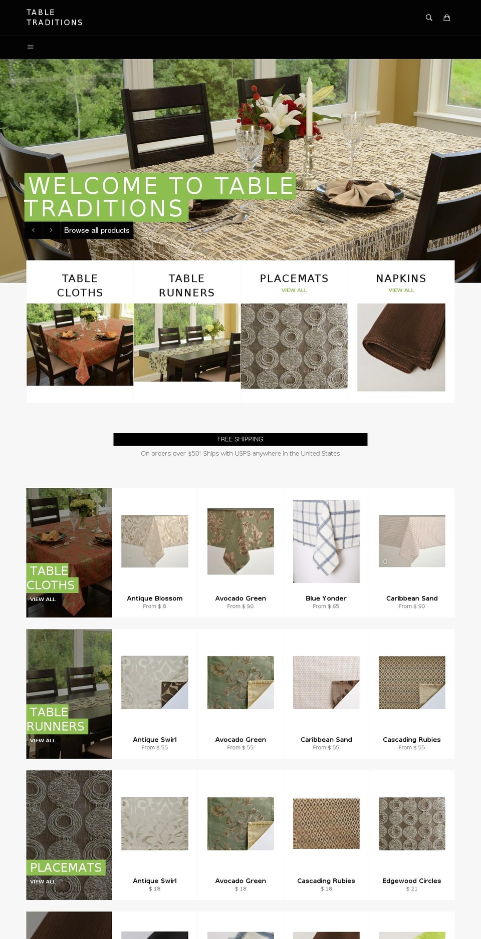 tabletraditions.net shopify website screenshot