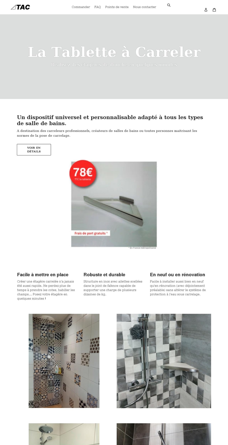 tablette-a-carreler.com shopify website screenshot