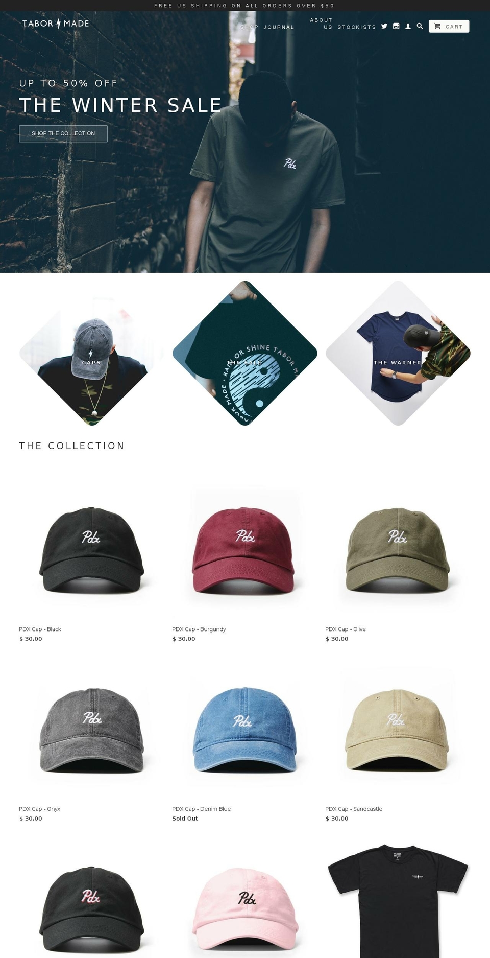 tabormade.com shopify website screenshot