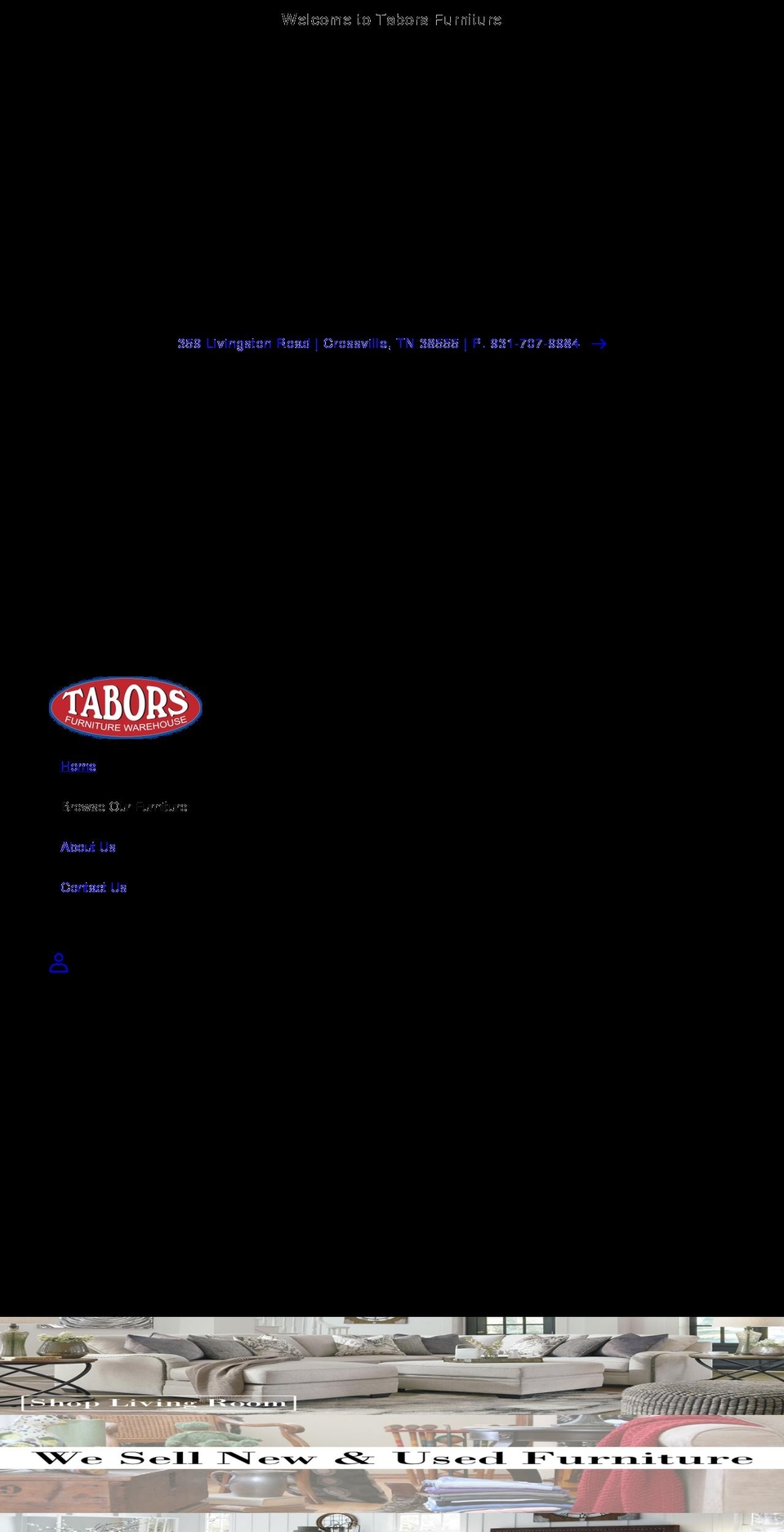 taborsfurniture.com shopify website screenshot