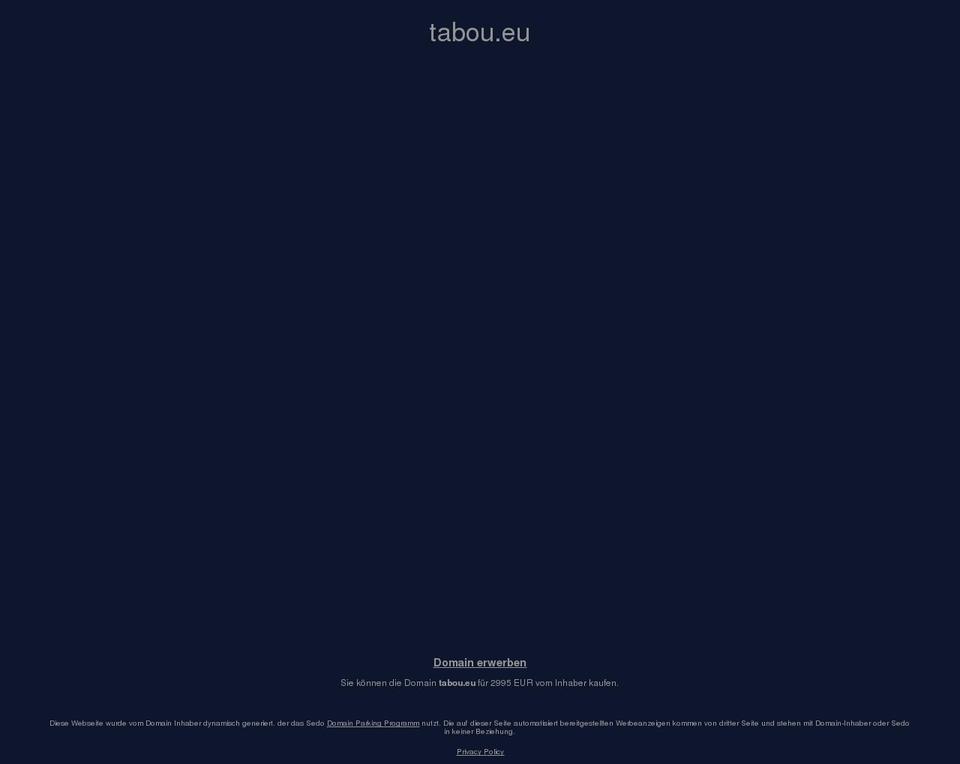 tabou.eu shopify website screenshot