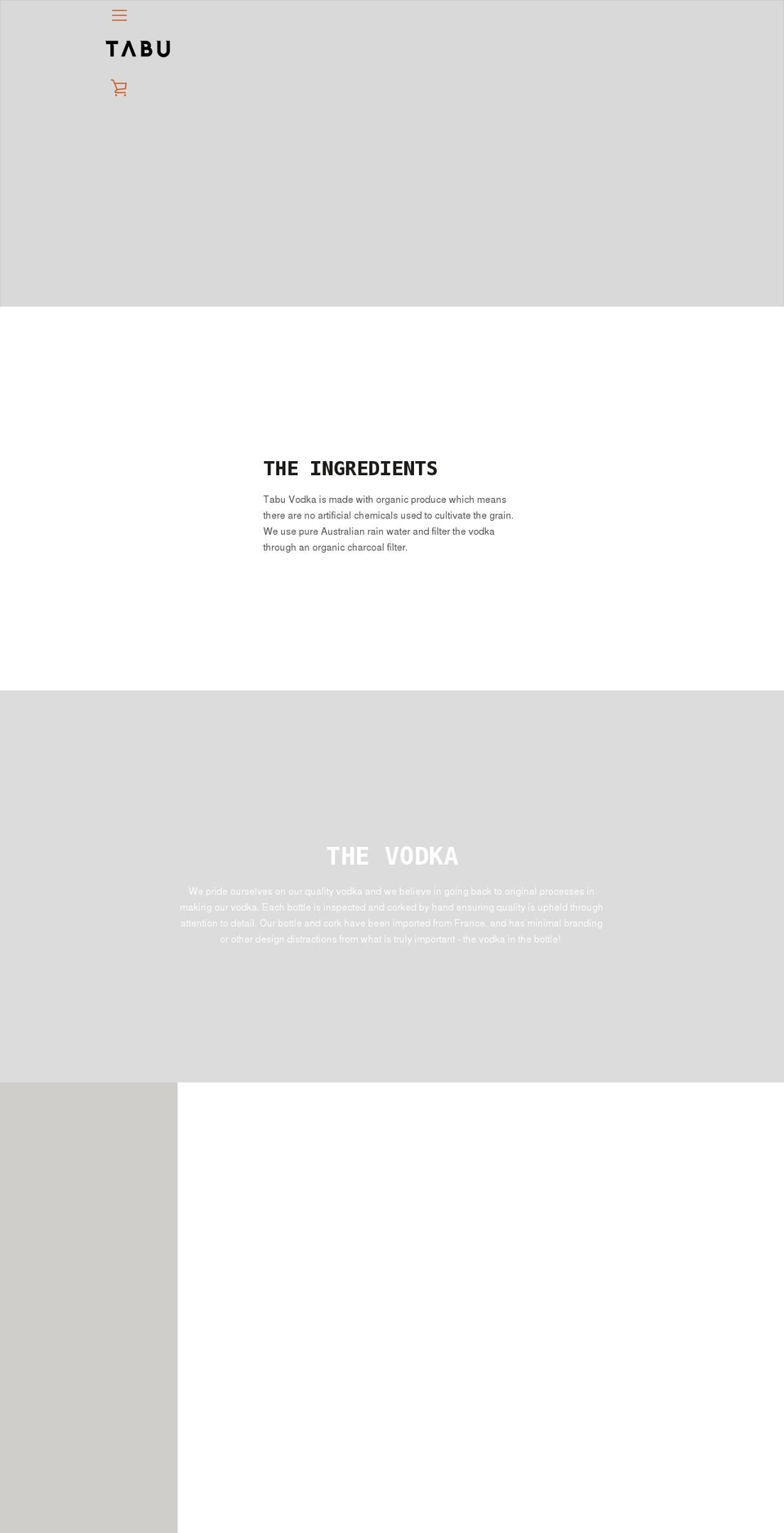 tabuvodka.com.au shopify website screenshot