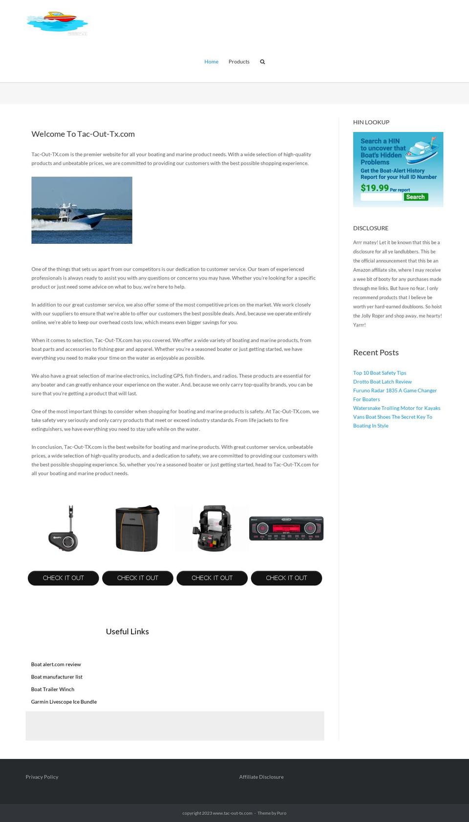 tac-out-tx.com shopify website screenshot