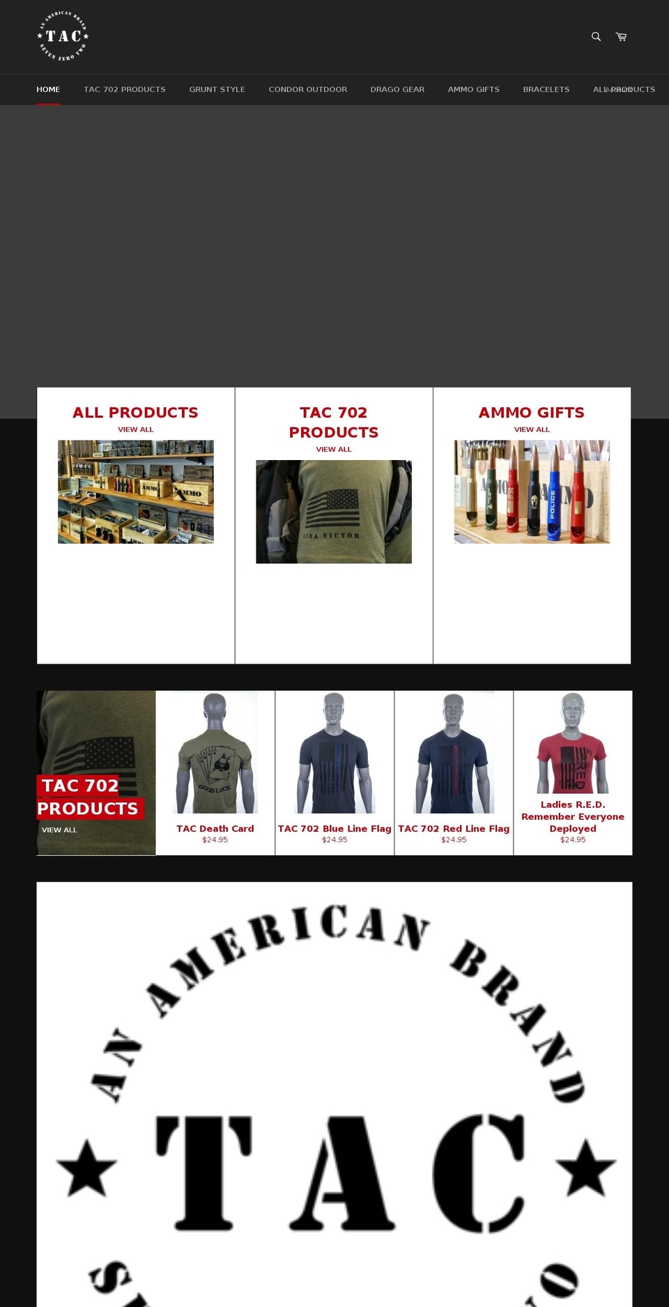 tac702.com — Shopify storefront screenshot